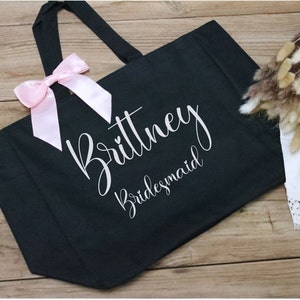 Personalized Bridesmaid Tote Bag, Bridesmaid Gift, Personalized Tote image 3