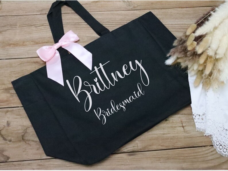 Personalized Bridesmaid Tote Bag, Bridesmaid Gift, Personalized Tote image 3