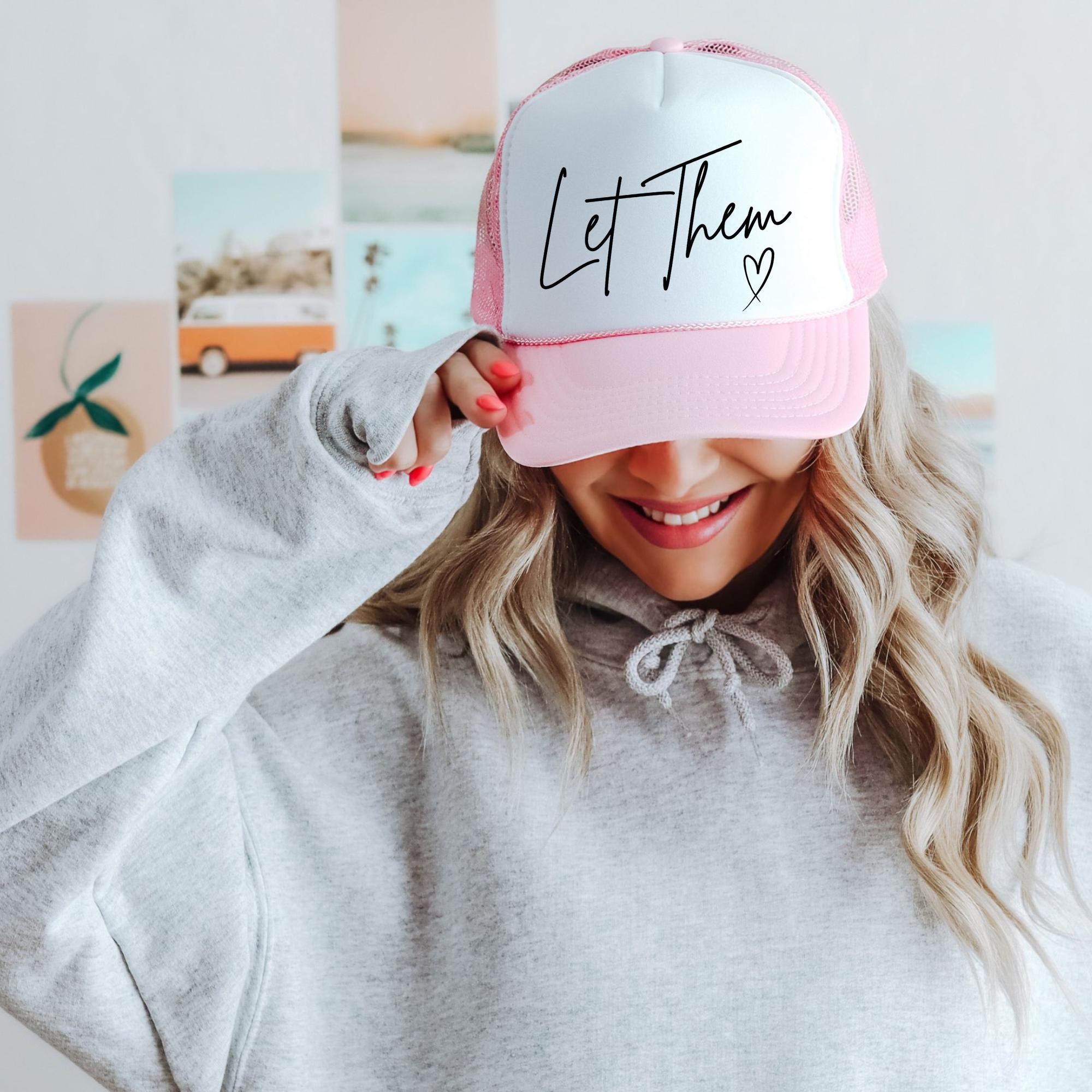 Let Them Trucker Cap Hat Funny Hats for Women Foam Trucker Snap Hat