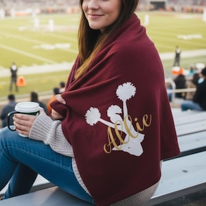 Cheer Blanket, Stadium Blanket, Gifts for Cheerleader, Personalized Blanket, Monogrammed blanket