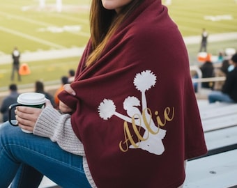 Cheer Blanket, Stadium Blanket, Gifts for Cheerleader, Personalized Blanket, Monogrammed blanket
