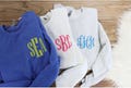 embroidered personalized monogram sweatshirt, monogrammed crewneck, personalized sweater, gifts for her under 20