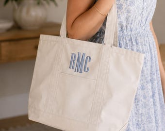 Personalized Monogram Tote Bag Zipper Top Personalized canvas Tote Bag Beach Tote Bridesmaid Bag