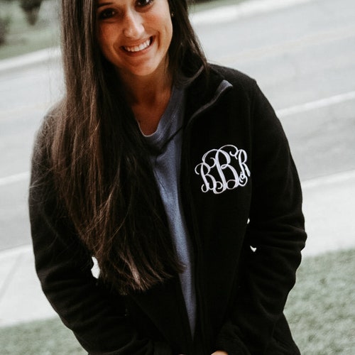 Personalized Full Zip Jacket Monogram Fleece Jacket Etsy