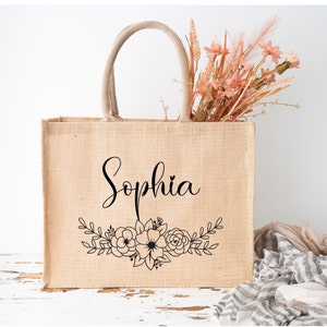 Personalized Flower Girl Tote Bag, Gifts for Flower Girl, Bridesmaid tote bag