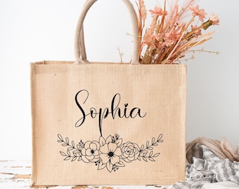 Personalized Flower Girl Tote Bag, Gifts for Flower Girl, Bridesmaid tote bag