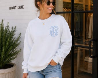 Bow Monogrammed Personalized Sweatshirt, Monogrammed Sweater, Gifts for Her, monogram sweater,