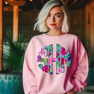 Monogram Sweatshirt Monogrammed Crewneck Personalized Sweater