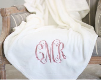 Monogrammed Blanket Monogrammed Throw Stadium Blanket Gifts for Her Christmas Gift Sherpa Blanket Cheer Football Blanket Etsy