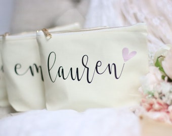 Bridesmaid cosmetic bag, bridesmaid gift, cosmetic case, bridesmaid proposal, bridesmaid bag, personalized  makeup bag