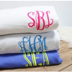 Embroidered Personalized Monogram Sweatshirt, Monogrammed Crewneck ...