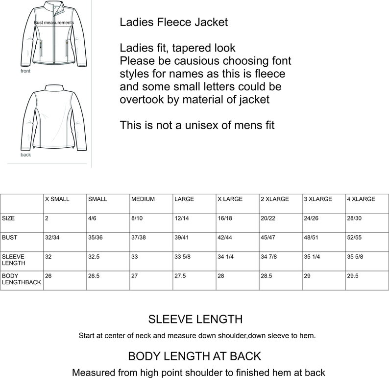 Monogrammed Fleece Jacket Full Zip Jacket Ladies Jacket - Etsy