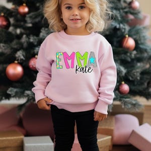 Personalized Youth Name Sweater, Monogrammed Sweatshirt, Name Sweater, Sweaters for Girls, Christmas gifts for Girls