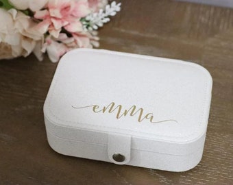 Custom Travel Jewelry Case | Bridesmaid Gifts Proposal | Gift for Mom | Personalized Jewelry Box | Bridal Party Gift