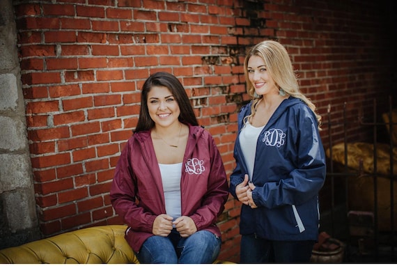 Monogrammed Rain Jacket, Personalized Rain Coat, Gifts for her, Embroidered Rain Jacket