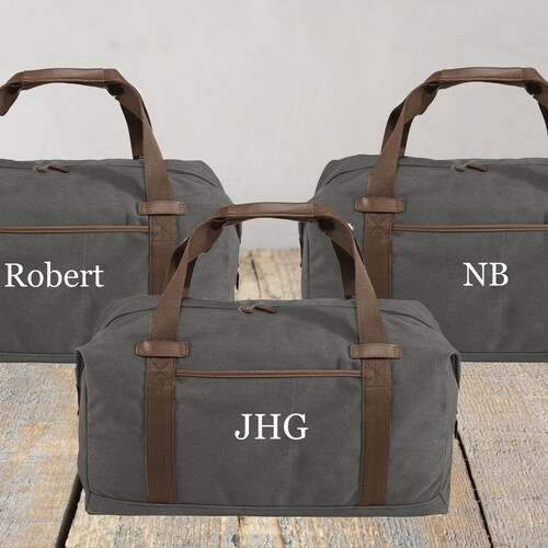 SET of Personalized Canvas Duffel Bags Groomsmen Duffle Bag Etsy