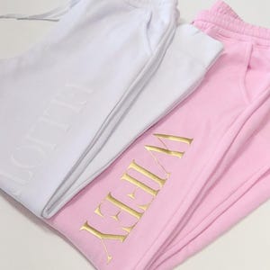 Custom Embossed New Mrs. Bridal Sweatpant Joggers Bride Bridal Party Sweatpants Sweats Honeymoon Outfit