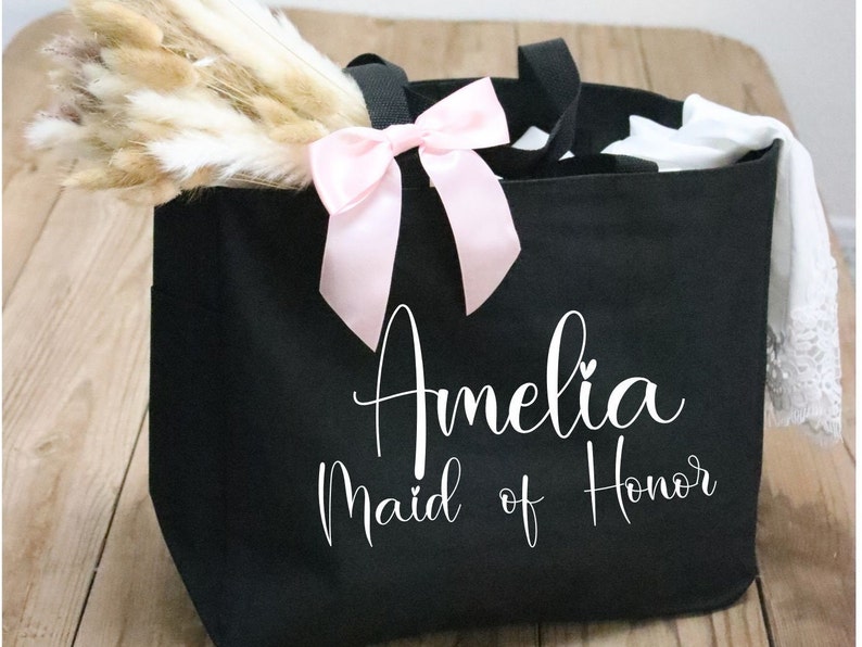 Personalized Bridesmaid Tote Bag, Bridesmaid Gift, Personalized Tote image 2