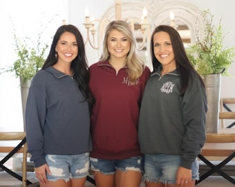 Personalized Quarter Zip, Monogrammed Sweater, Gifts for Her
