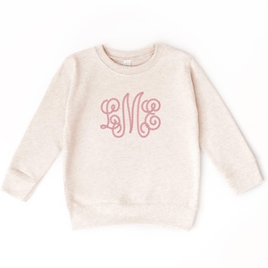 Personalized Youth Monogrammed Sweater Sweatshirt Girls Personalized Shirt
