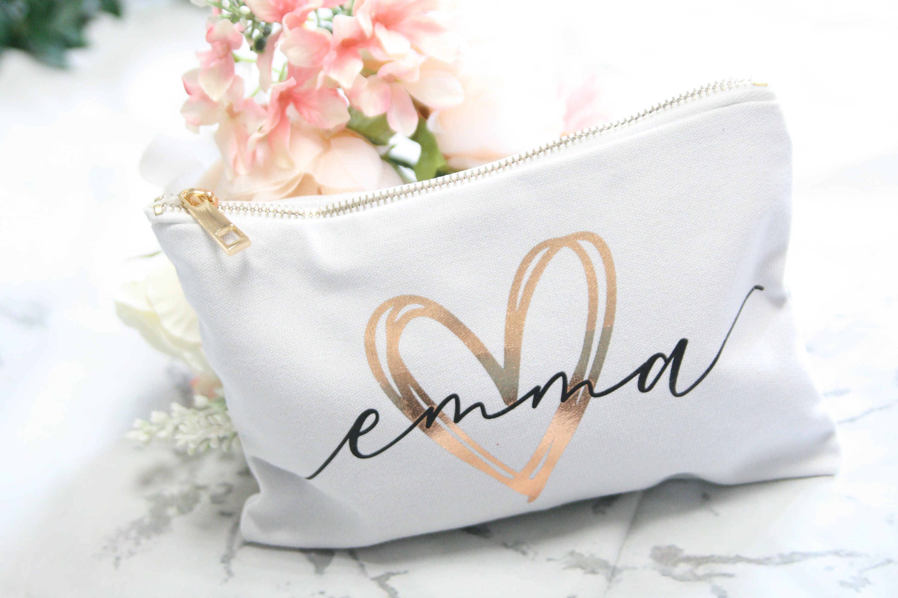 Bridesmaid bag cosmetic case make up bag bridesmaid bridal | Etsy