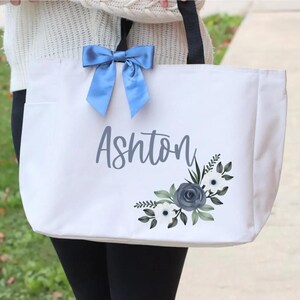Floral Custom Tote Bag, Bachelorette Bags, Bachelorette Party Gift, Personalized Gift, Best Friend Gift, Bridesmaid Tote, Custom Tote, Gifts