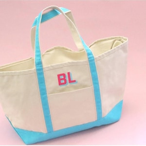 Personalized Monogram Tote Bag Zipper Top Personalized canvas Tote Bag Beach Tote Bridesmaid Bag