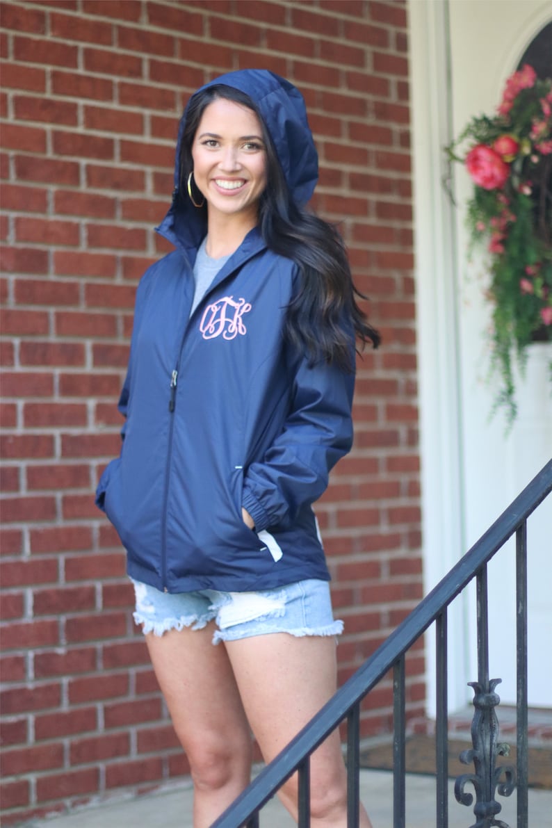 Monogrammed rain jacket/ monogrammed rain coat ...