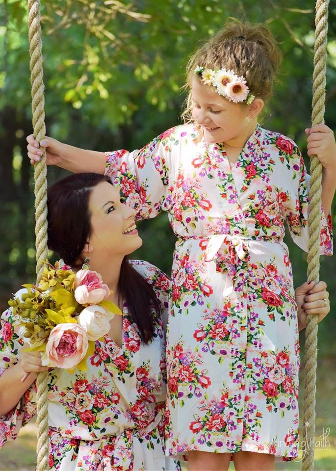 flower girl robe cotton