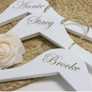 Personalized Bridesmaid Hangers - Wedding Hanger - Wooden Engraved Hanger - Bridal Dress Hanger - Wedding Name Hangers