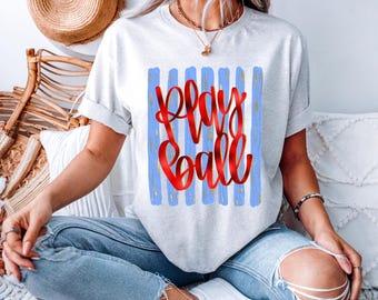 Baseball  Mom Shirt Play Ball Baseball Tee Shirt