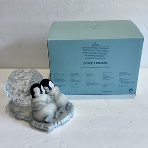 Partylite Polar Pals Cuddling votive holder, Partylite P90303 candle holder, partylite candle holder, partylite penguins votive holder