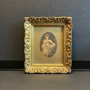 Vintage framed Victorian Miss Murray print by Sir Thomas Lawrence, gold framed victorian picture