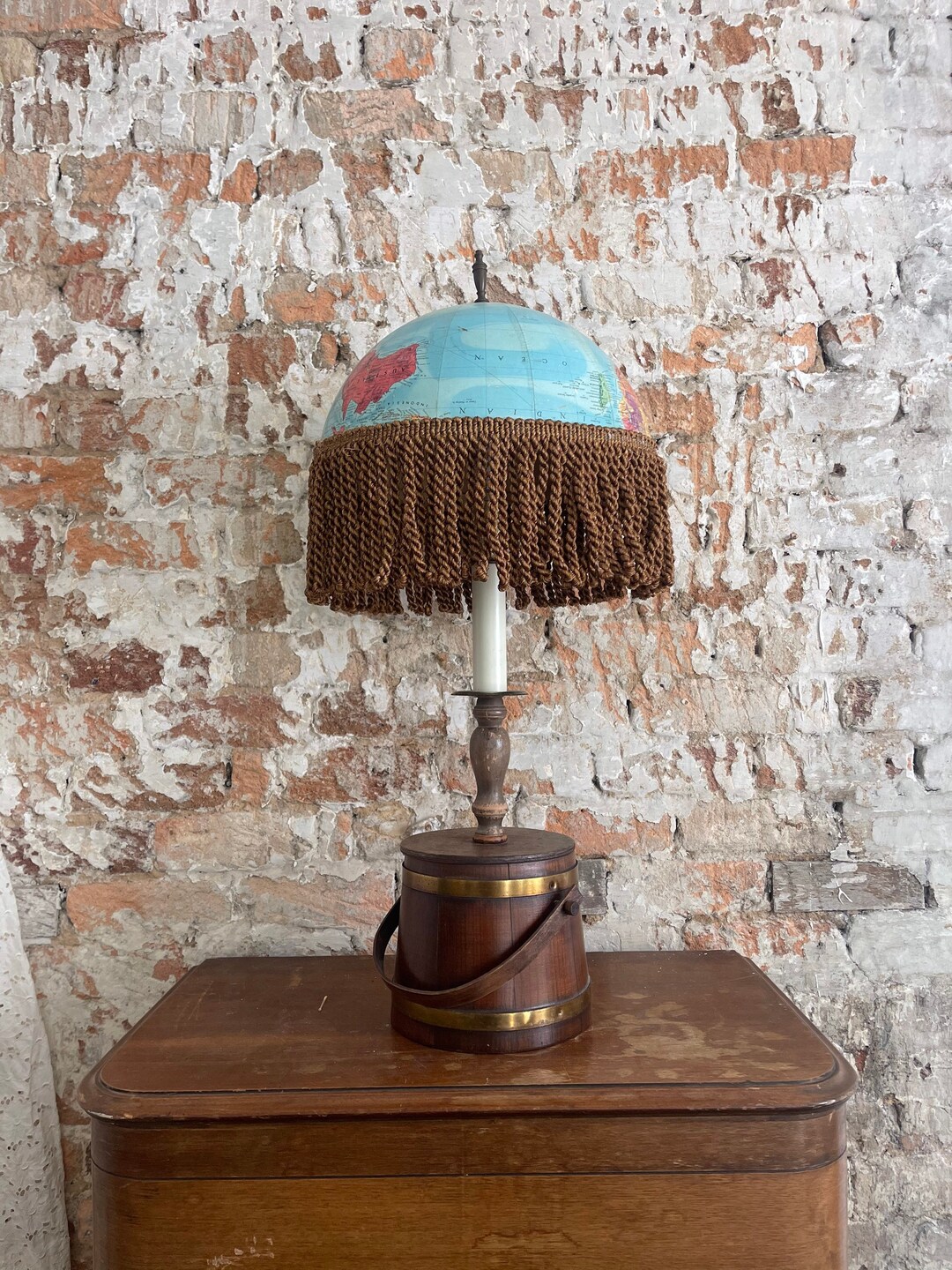 Upcycled Lamp, Vintage Butter Churn Lamp, Upcyled Churn Lamp