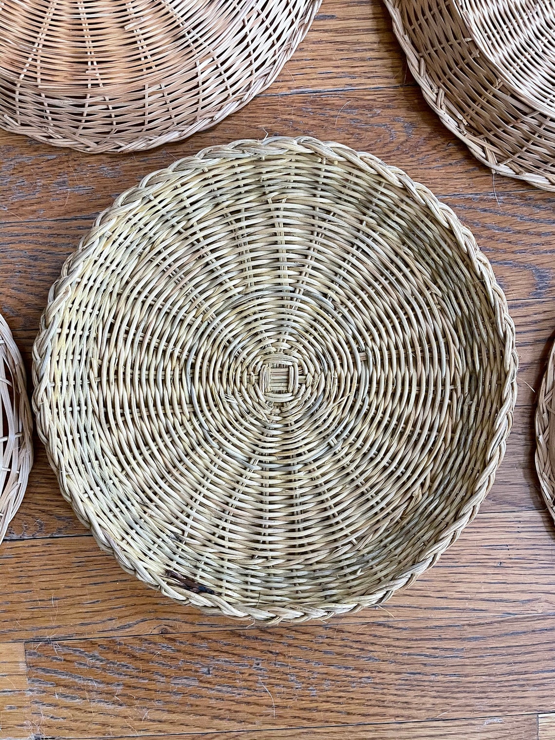 Set of 8 wicker paper plate holders 10 wicker plates wicker Etsy