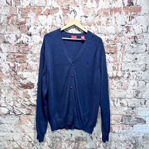 Vintage IZOD v-neck cardigan sweater, navy IZOD preppy grandpa golf sweater, button down IZOD sweater, vintage preppy xxl blue sweater
