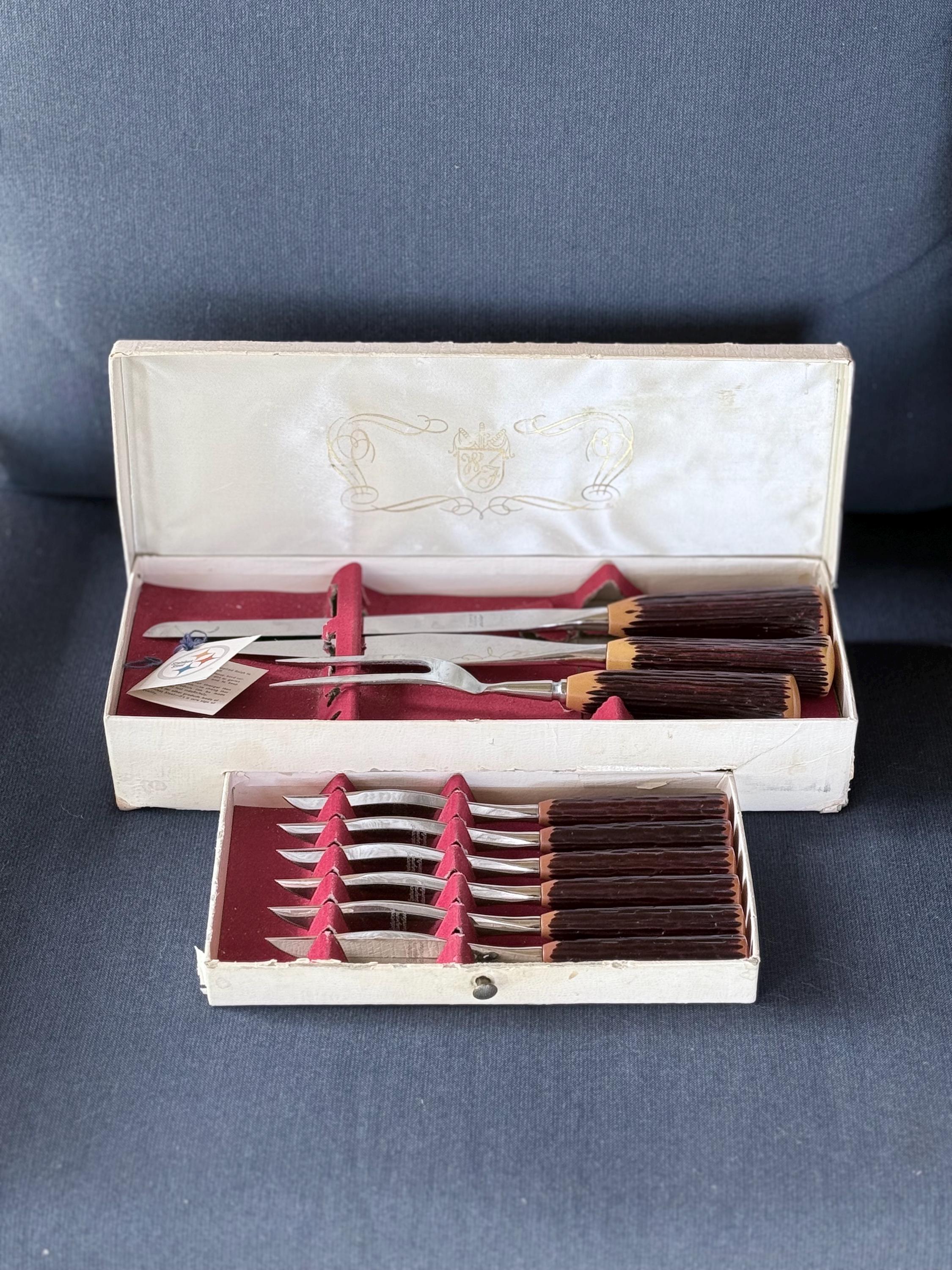新品商品♪ Deer Antler 食器用取っ手 銀器 2個セット 6個 2492 Antler Cutlery - Etsy