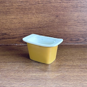 Vintage Hall china gold yellow sugar dish, vintage hall china autumn gold refrigerator dish, vintage hall china ceramic sugar dish 1916