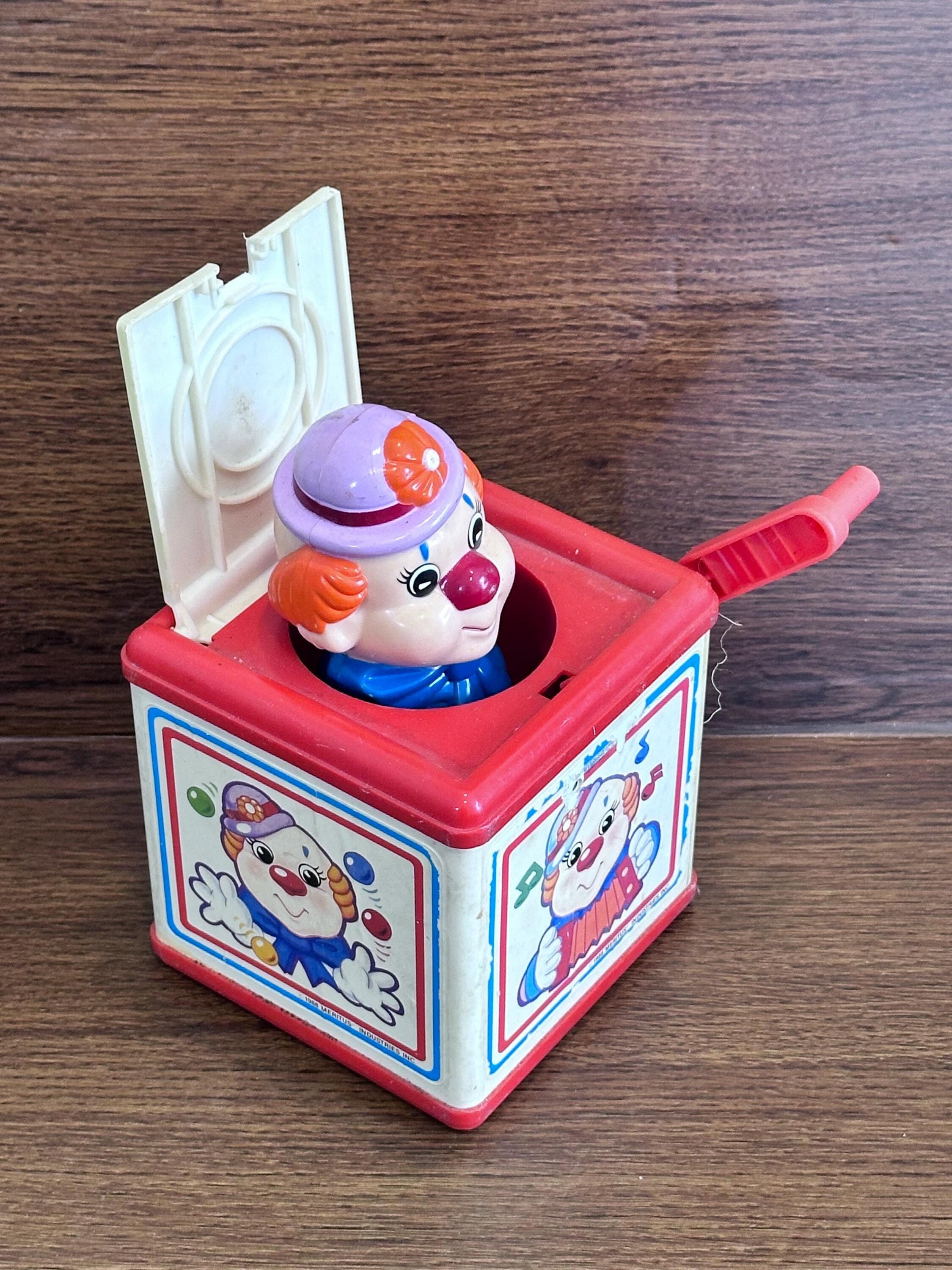 1988 Meritus Industries Inc Clown Jack in the Box Toy, Vintage