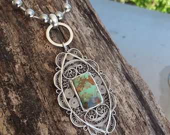 Turquoise Necklace ~Fashion Accessories~Native American Jewelry-Navajo Jewelry~Sterling Silver Jewelry~Bohemian Jewelry Bohemian Cowgirl