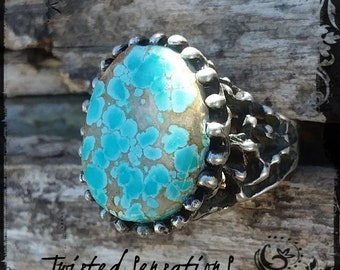 Ana Silver Co Tibetan Turquoise Ring Size 8 Bohemian - Handmade Jewelry 925 Sterling Silver Vintage RING951610 