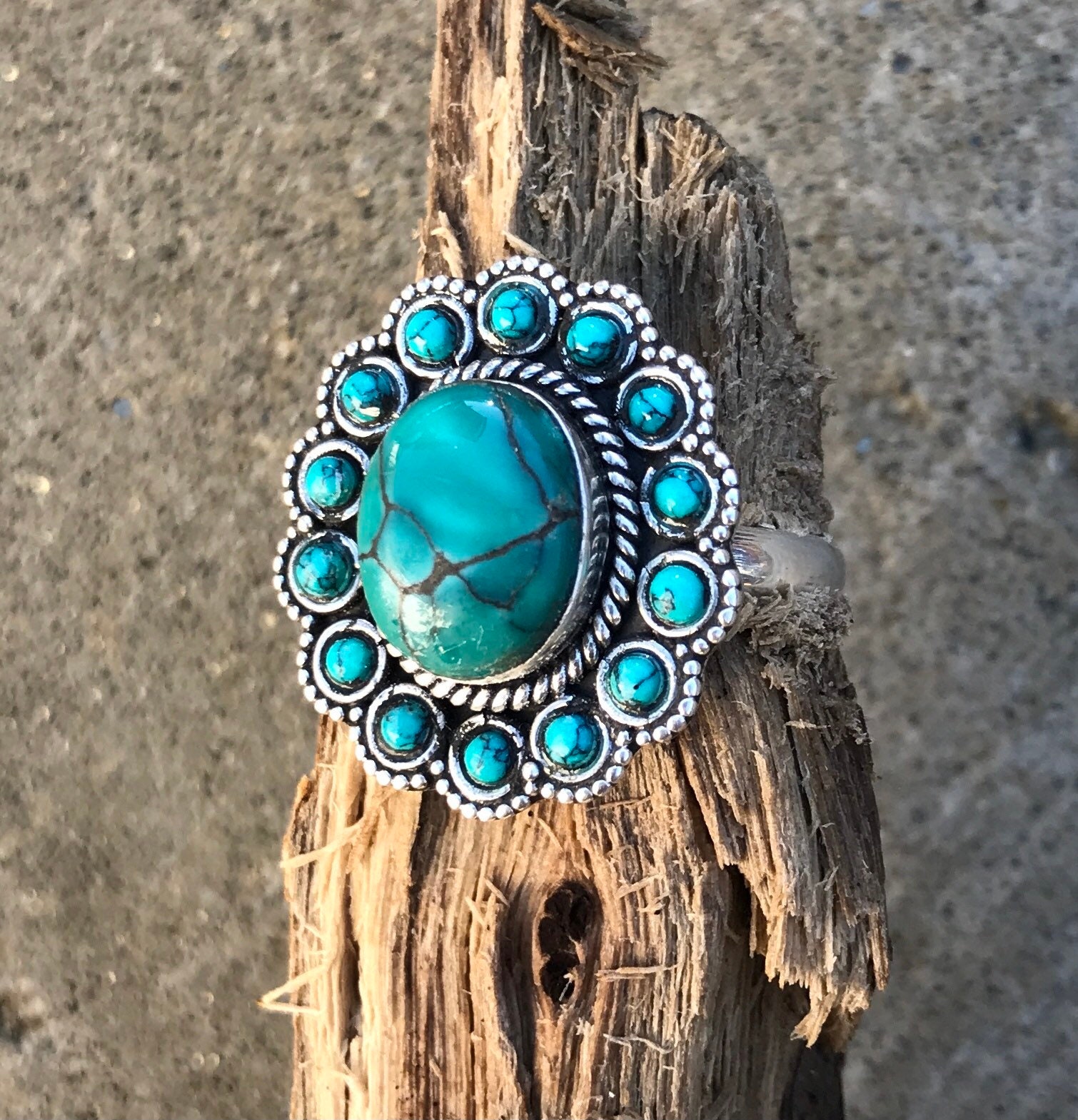 Anillo turquesa tamaño8.75 joyería de plata esterlina | Etsy España