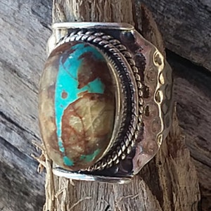 Turquoise Ring size6.5~Native American Jewelry Southwestern Bohemian Cowgirl Accessories boho Sterling Silver sale