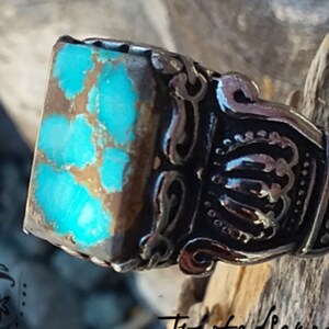 Turquoise Ring size14~Men Accessories~Handmade Jewelry~Native American Jewelry~mens Rings fashion