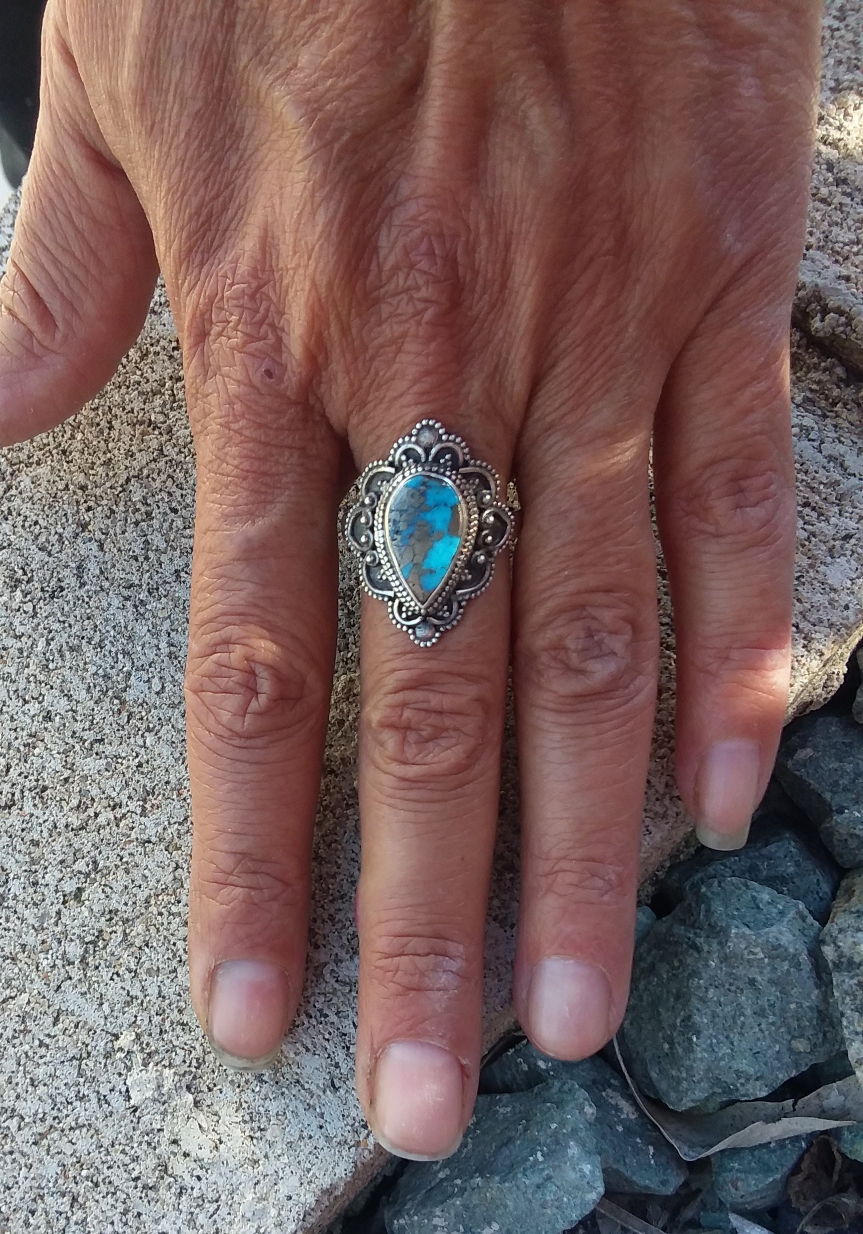 Turquoise Ring Size9.5 Sterling Silver Accessories Native