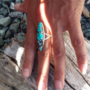 Turquoise ring size6~Sterling Silver Southwestern Fashion Jewelry~Country Western Fashions~Indian Accessories~Silver Rings