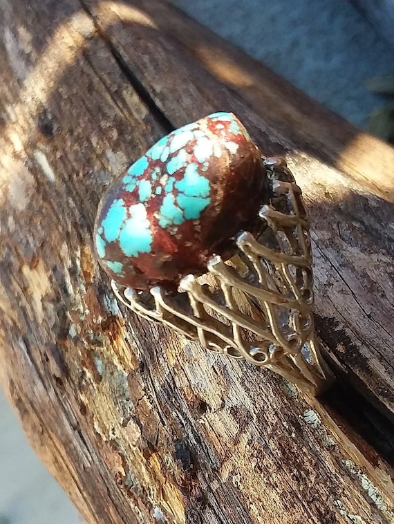 Turquoise Ring Size6.75 Sterling Silver Rings Native American