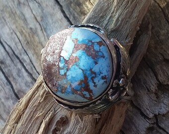 Turquoise Ring size7~Native American Jewelry Sterling  Silver Southwestern Bohemian Accessories boho Bali fashion