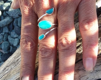 Turquoise Ring size7.25~Sterling Silver  Country Western fashions sun Accessories Bohemian boho Southwestern Hippie chicBali