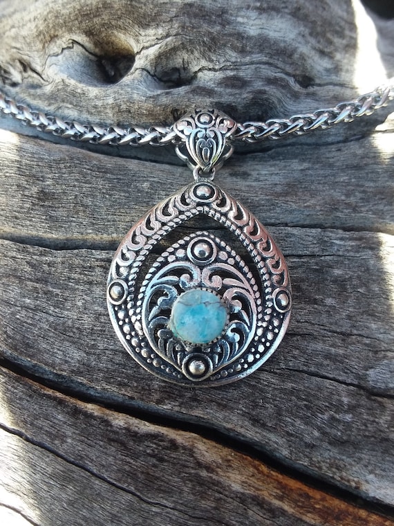 Turquoise Necklace Sterling Silver Accessories Bohemian Boho